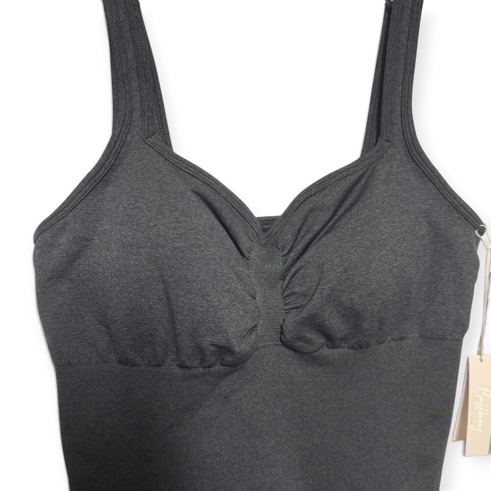 Buffbunny Shape Seamless Bodysuit Sleeveless Charcoal Gray XL - Picture 2 of 6